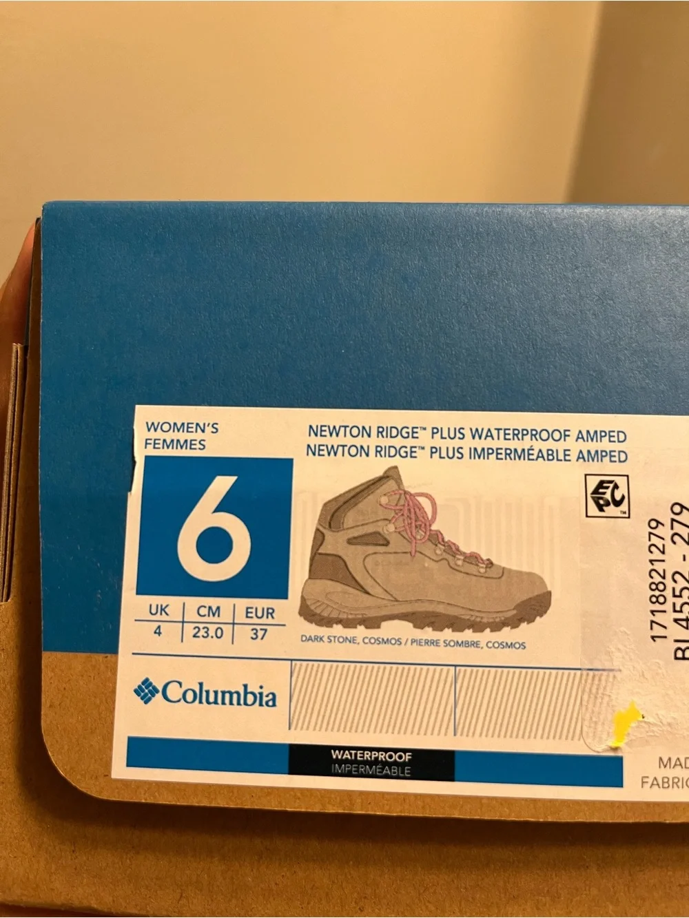 Columbia Women’s Winter Hiking Boots in Taupe with Pink Laces